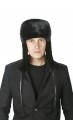 Black mink fur hat, Russian style